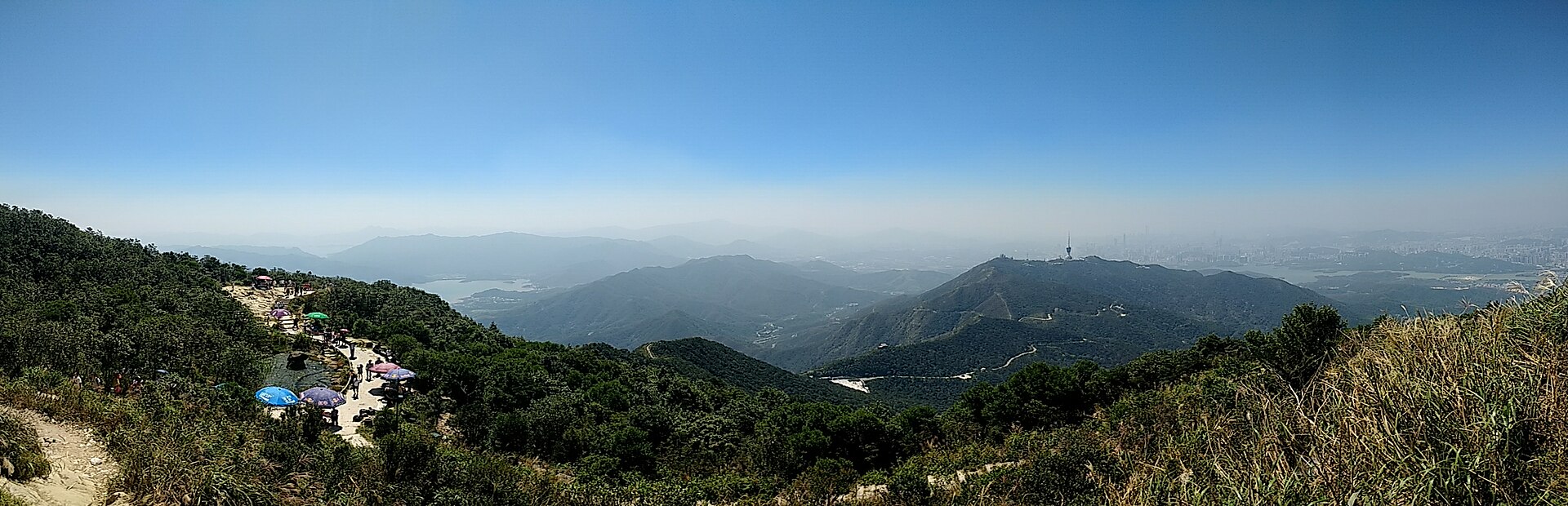Panorama from the peak of Wutong Mountain, Shenzhen